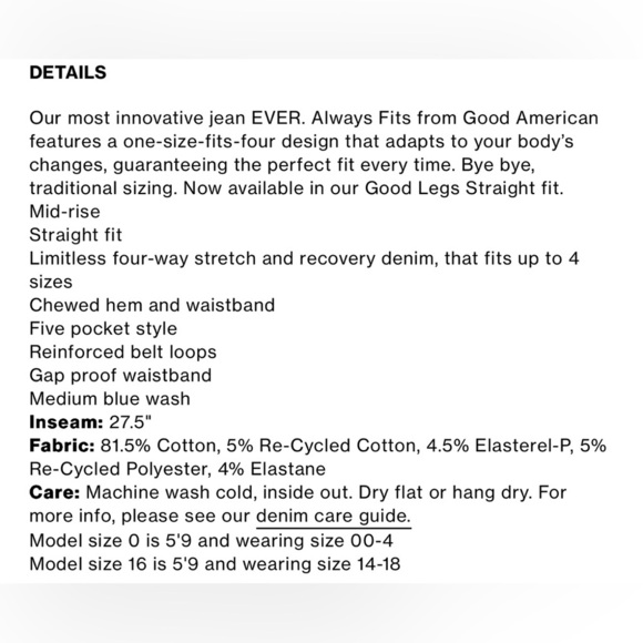 Good American - ALWAYS FITS GOOD LEGS Straight Jeans - Picture 3 of 8